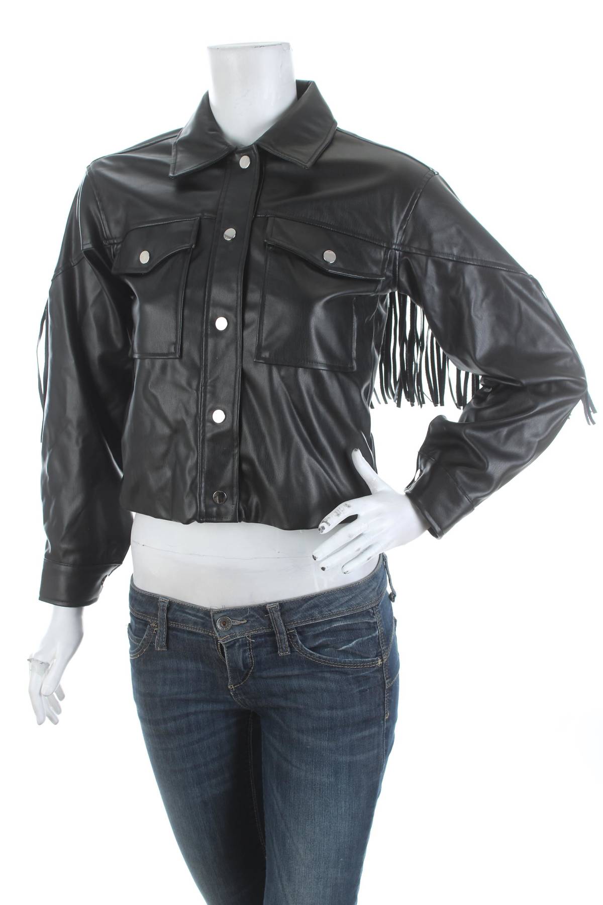 Γυναικείο δερμάτινο μπουφάν Sinsay1