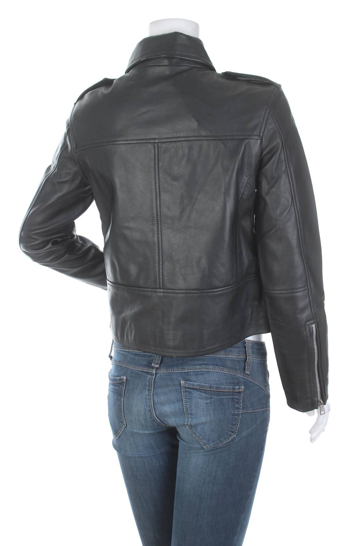 Γυναικείο δερμάτινο μπουφάν Mango2