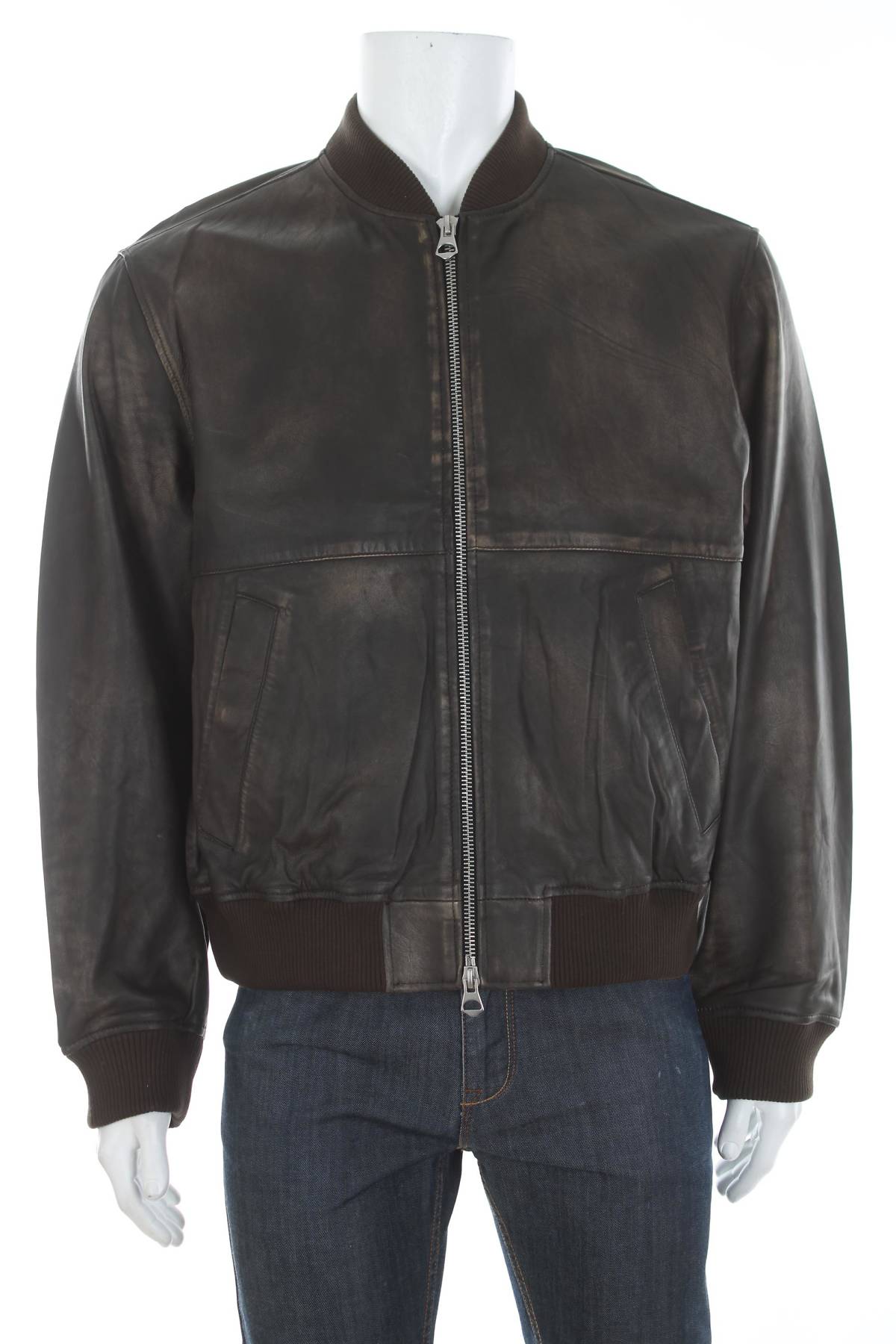 Ανδρικό δερμάτινο μπουφάν Jack & Jones1 - Contourshop.gr Ανδρικό δερμάτινο μπουφάν Jack & Jones1