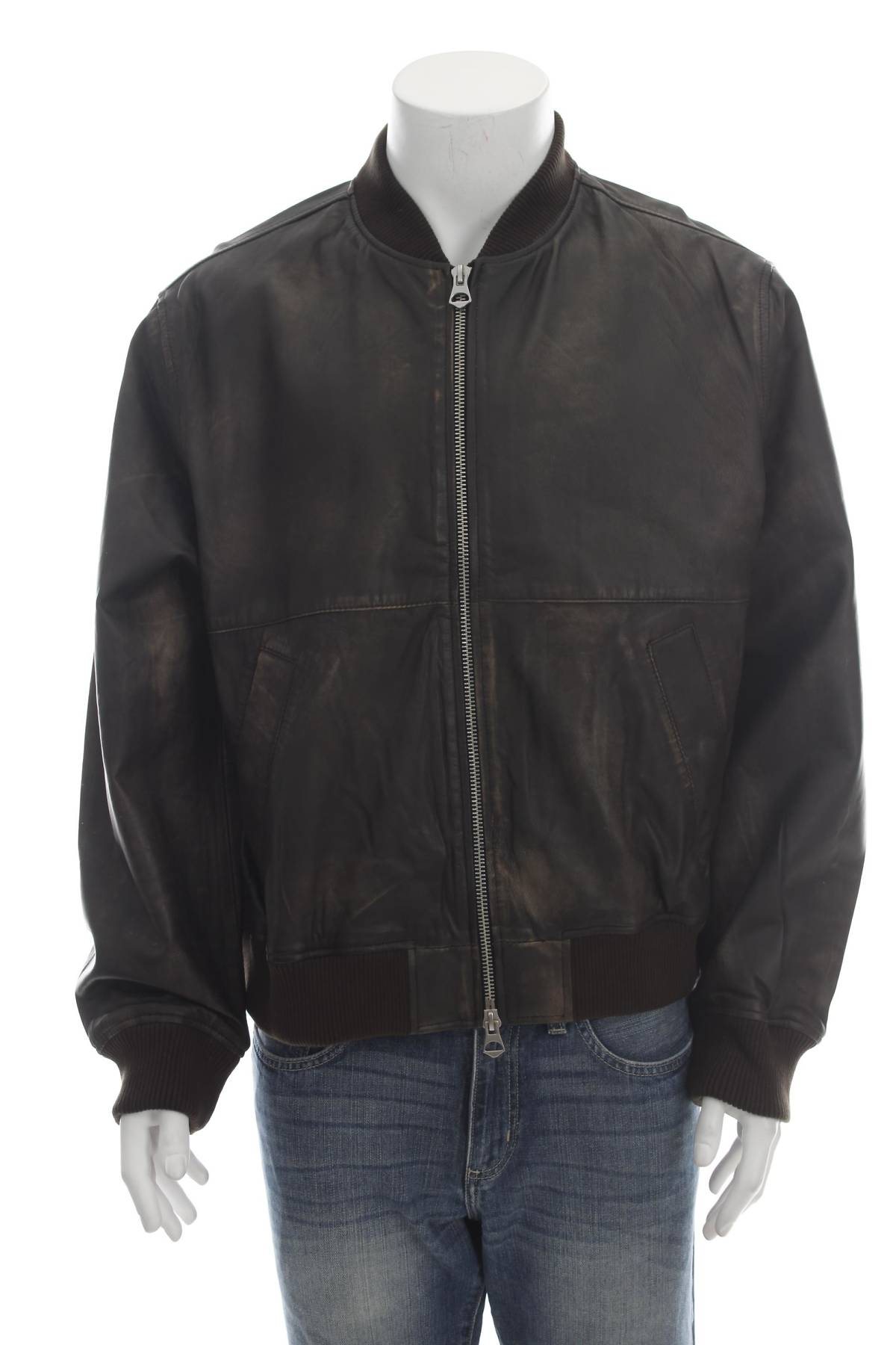 Ανδρικό δερμάτινο μπουφάν Jack & Jones1 - Contourshop.gr Ανδρικό δερμάτινο μπουφάν Jack & Jones1