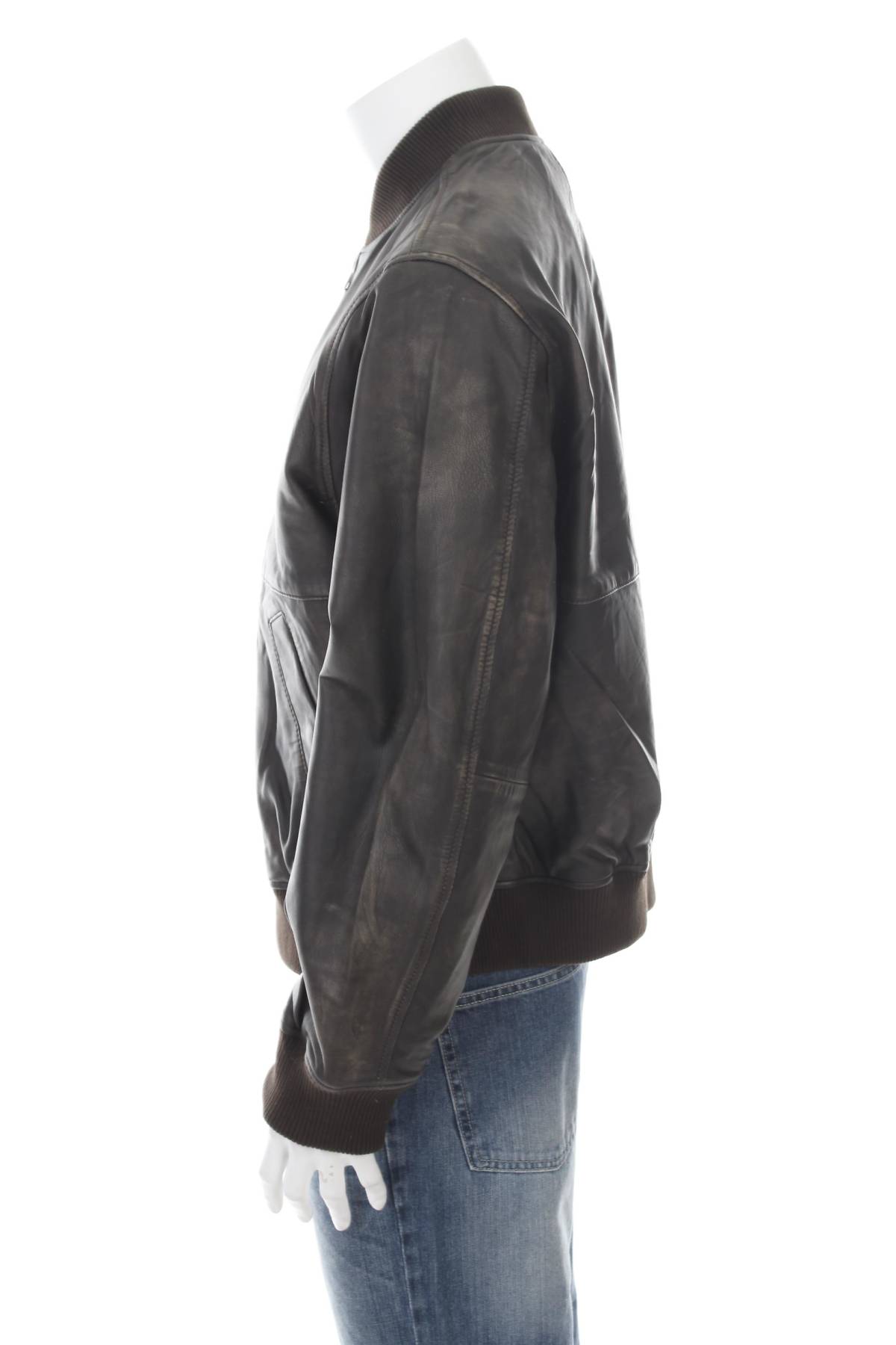 Ανδρικό δερμάτινο μπουφάν Jack & Jones3 - Contourshop.gr Ανδρικό δερμάτινο μπουφάν Jack & Jones3