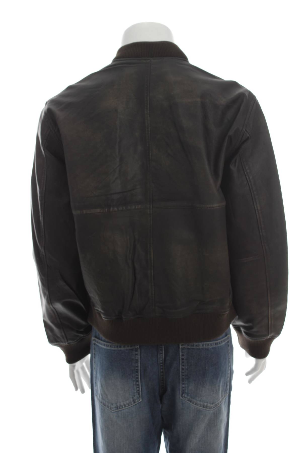 Ανδρικό δερμάτινο μπουφάν Jack & Jones2 - Contourshop.gr Ανδρικό δερμάτινο μπουφάν Jack & Jones2