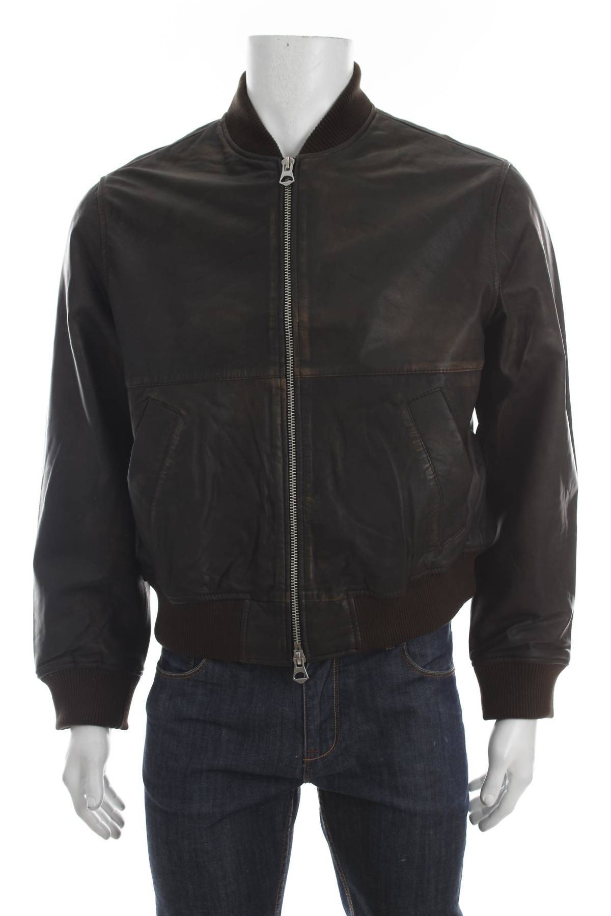 Мъжко кожено яке Jack & Jones1 - Contour.bg Мъжко кожено яке Jack & Jones1