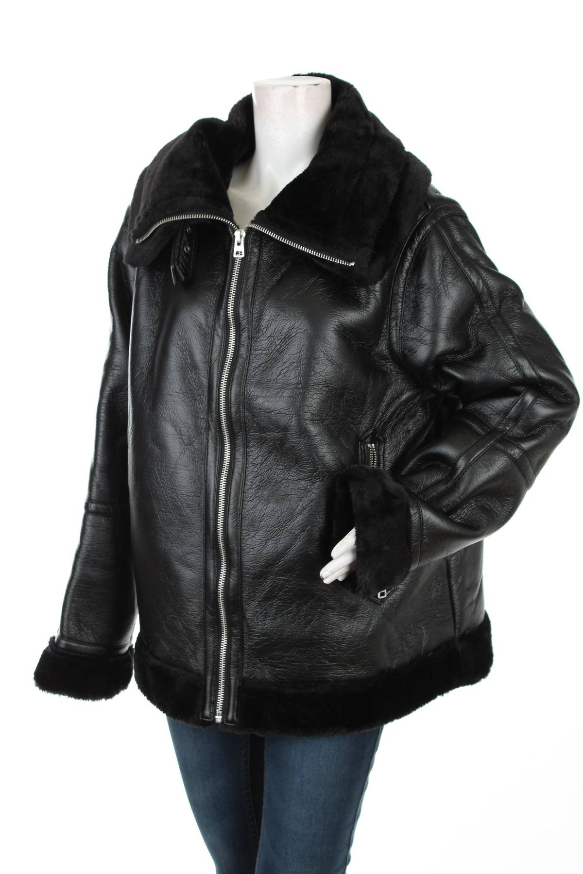 Γυναικείο δερμάτινο μπουφάν Topshop1
