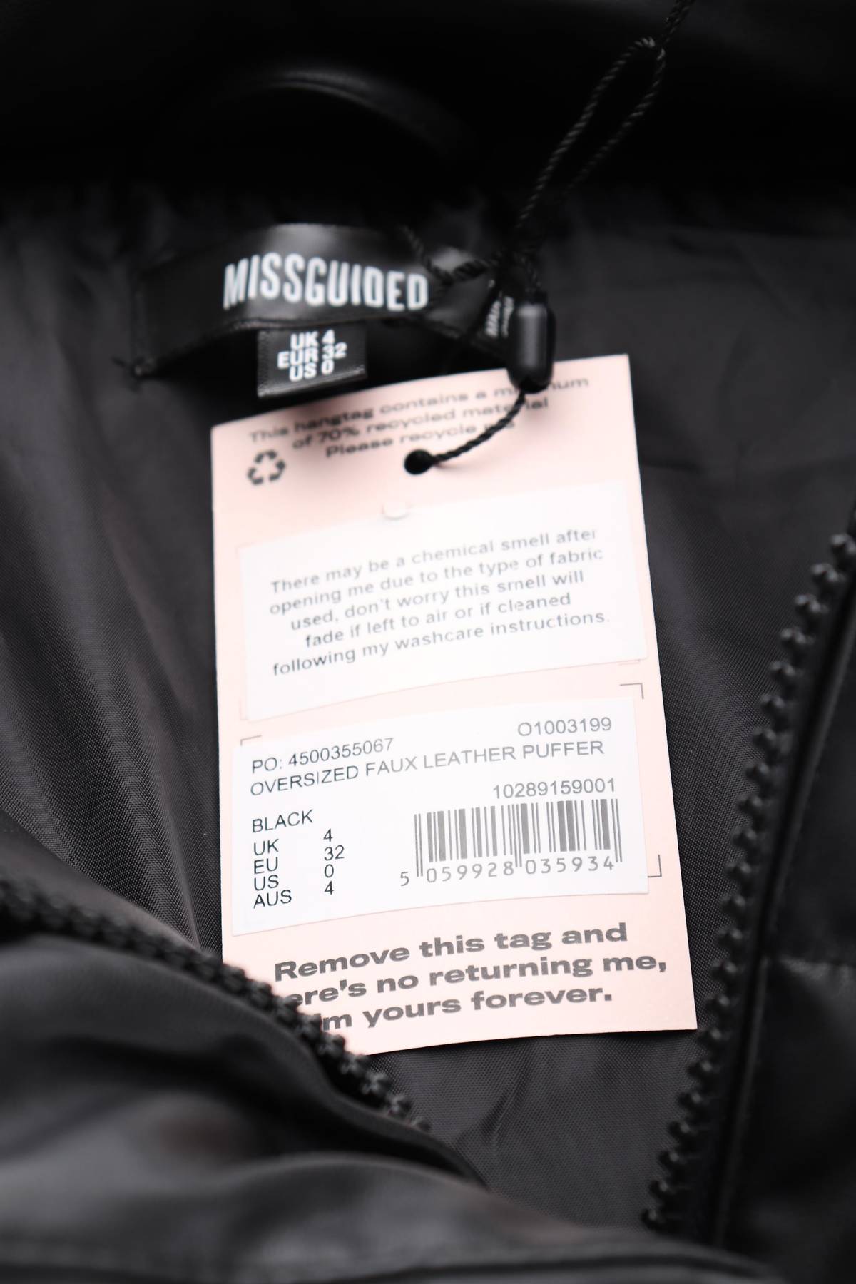 Γυναικείο δερμάτινο μπουφάν Missguided4