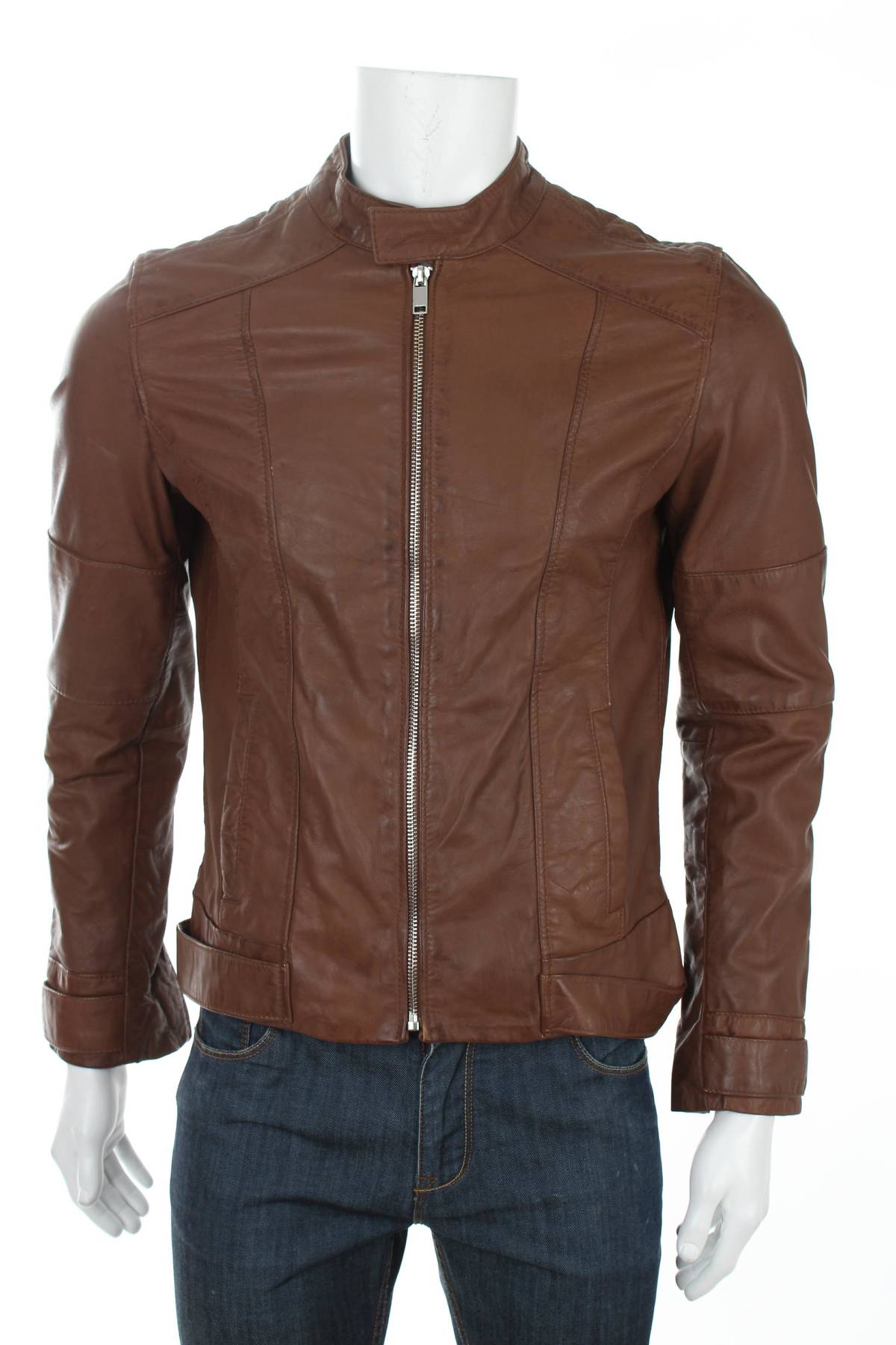 Ανδρικό δερμάτινο μπουφάν Blue Wellford1