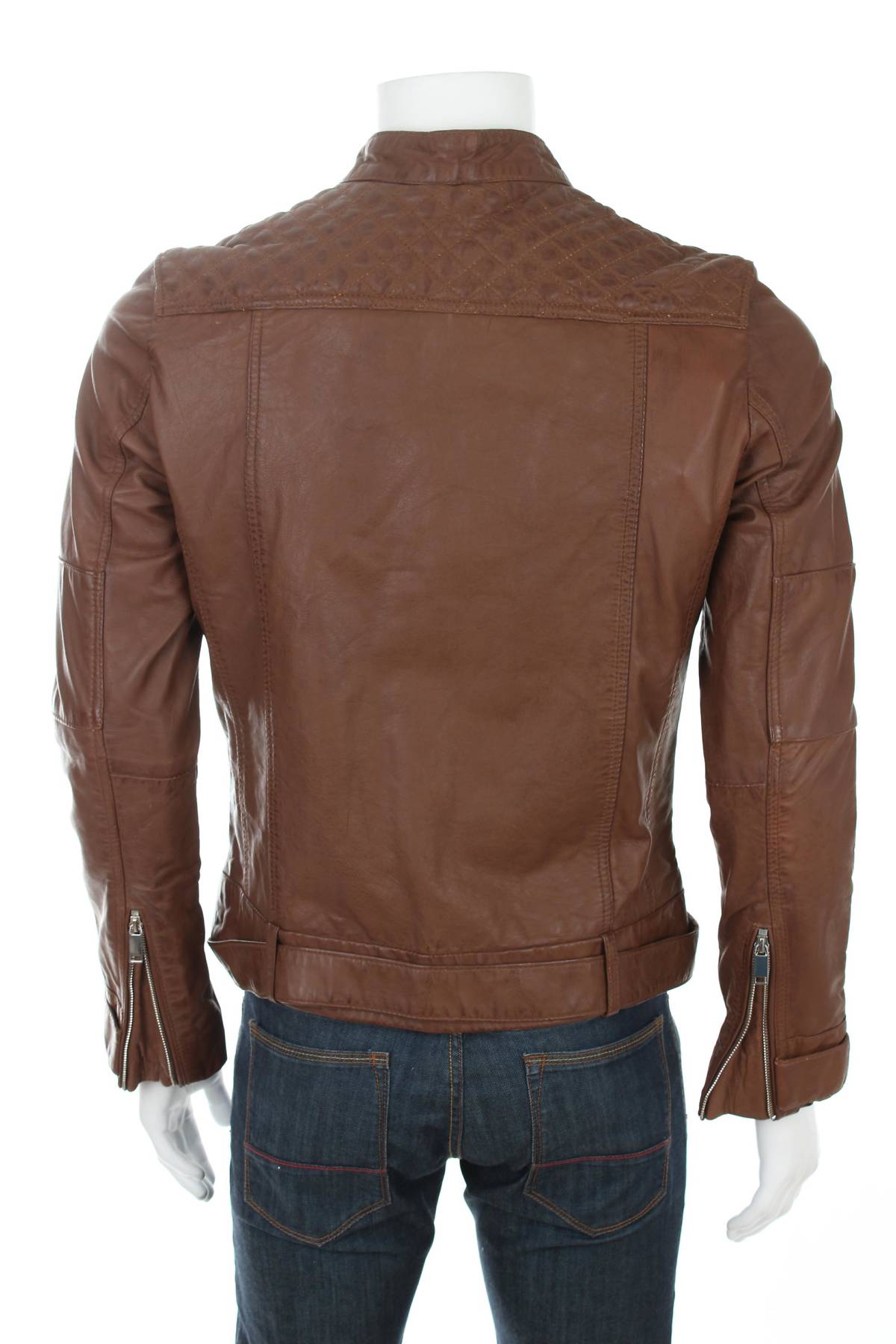 Ανδρικό δερμάτινο μπουφάν Blue Wellford2