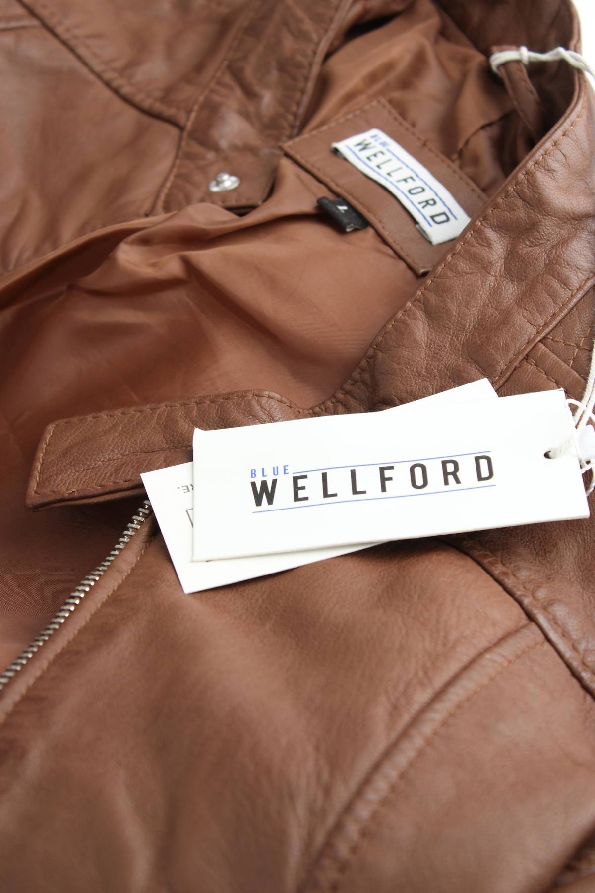 Ανδρικό δερμάτινο μπουφάν Blue Wellford4